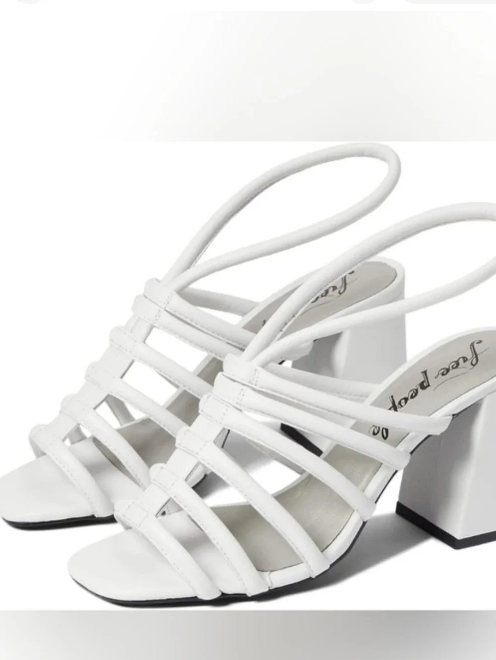 Free People White Multi-Strap Slide Heels Size 40